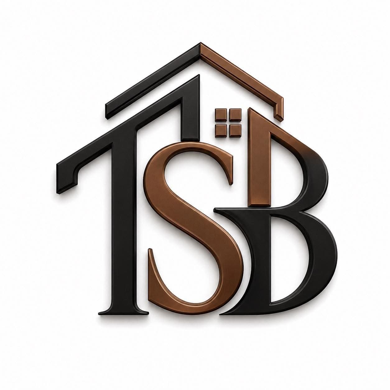 TeShaBel TSB house monogram logo in black and copper
